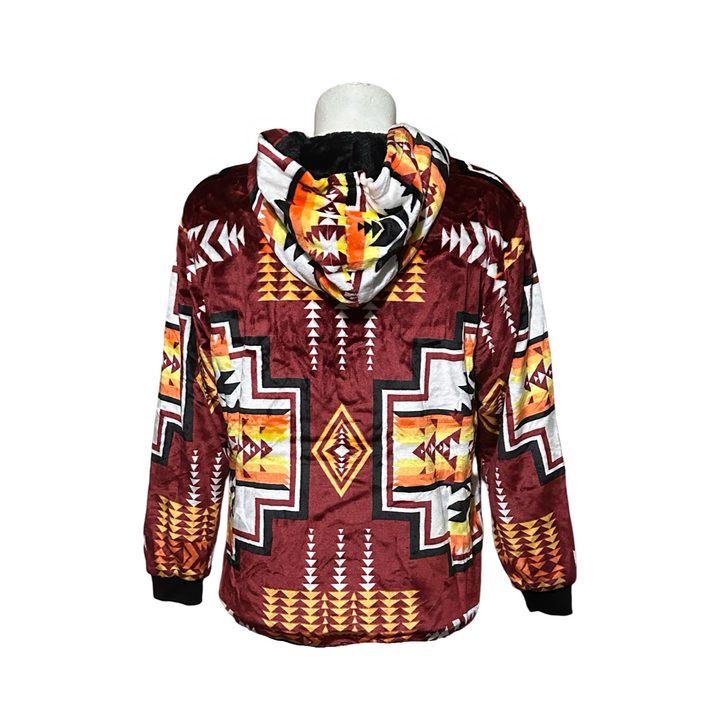 Geo-Storm Satin-Touch Southwestern Style Hoodie