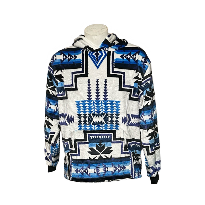 Geo-Storm Satin-Touch Southwestern Style Hoodie