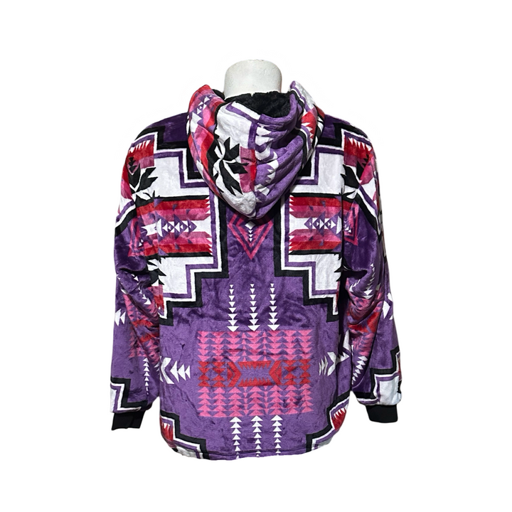 Geo-Storm Satin-Touch Southwestern Style Hoodie