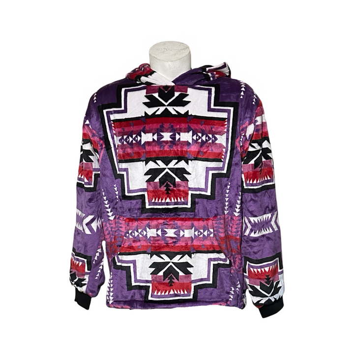 Geo-Storm Satin-Touch Southwestern Style Hoodie