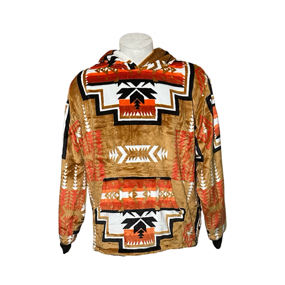 Geo-Storm Satin-Touch Southwestern Style Hoodie