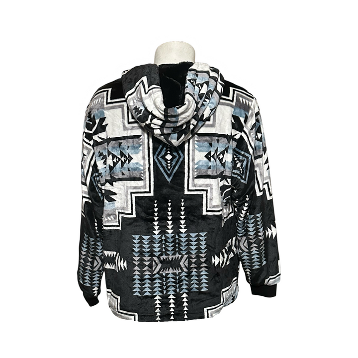 Geo-Storm Satin-Touch Southwestern Style Hoodie