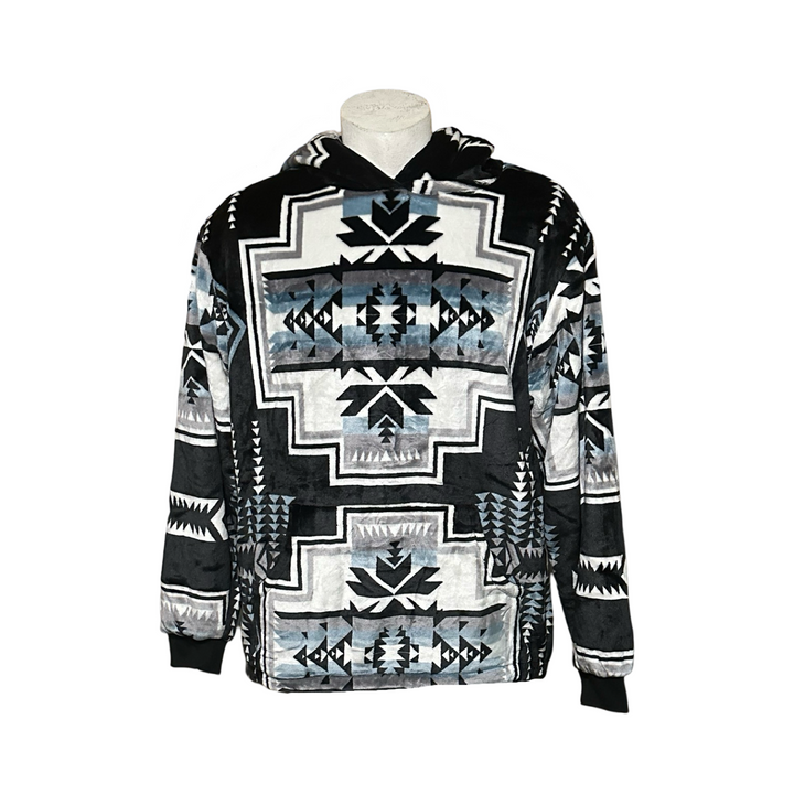 Geo-Storm Satin-Touch Southwestern Style Hoodie