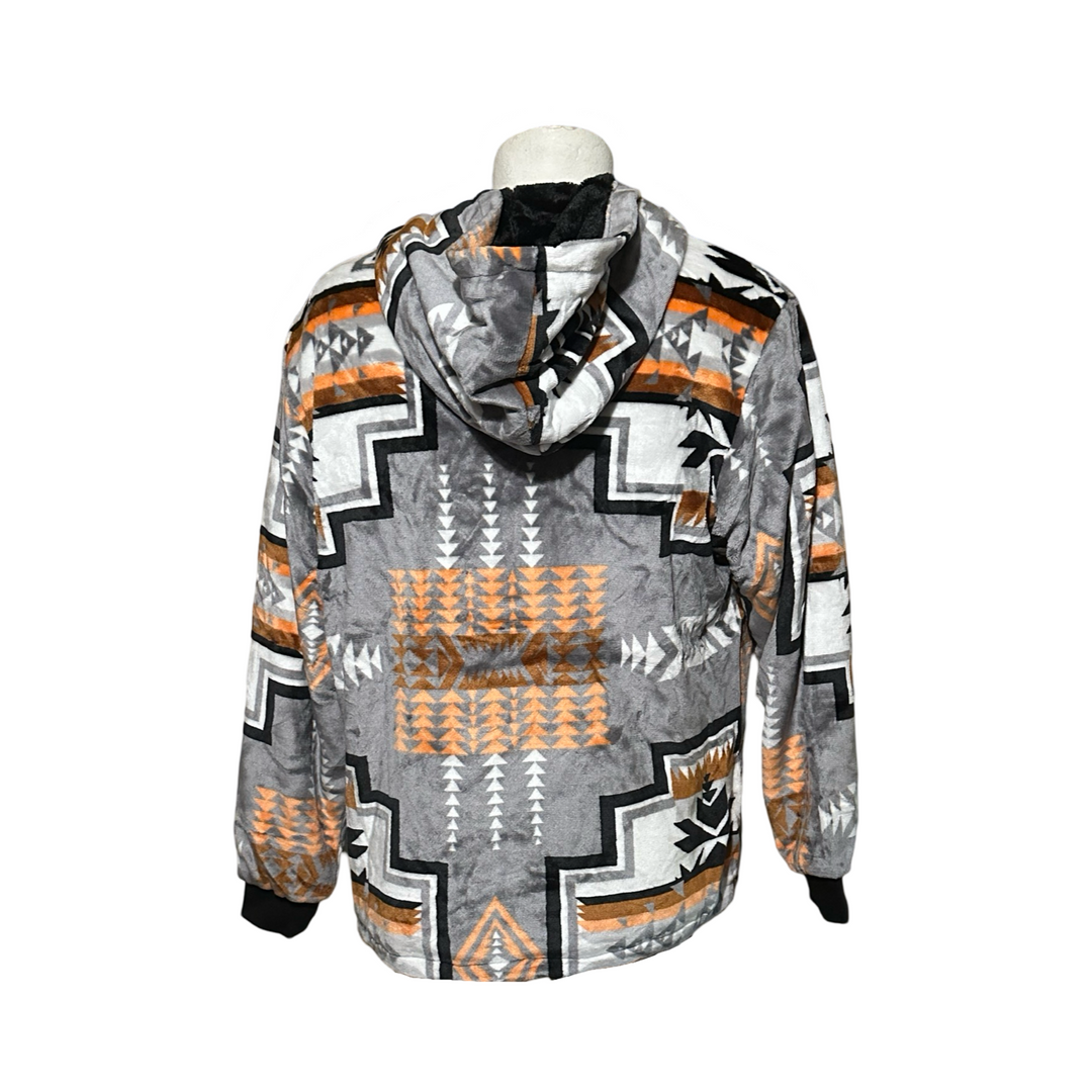 Geo-Storm Satin-Touch Southwestern Style Hoodie