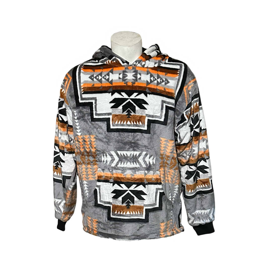 Geo-Storm Satin-Touch Southwestern Style Hoodie