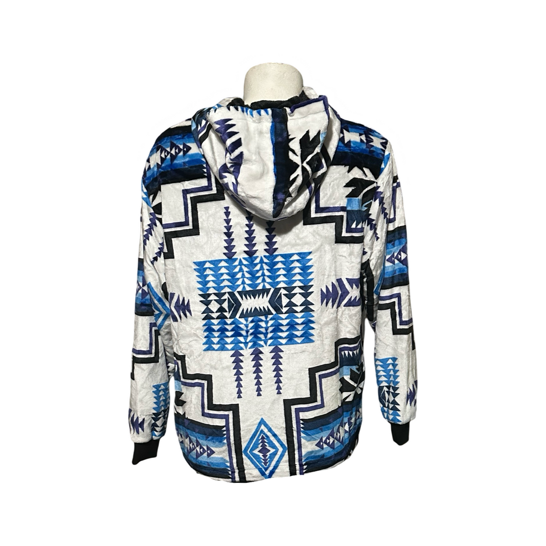 Geo-Storm Satin-Touch Southwestern Style Hoodie