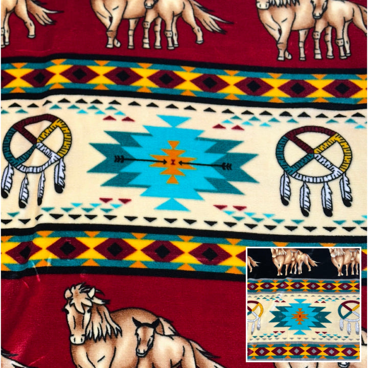 Horse Native-Inspired Double-Ply Satin-Touch Blanket