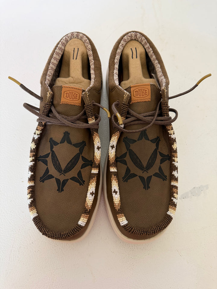 Men’s Hand-Beaded Hey Dude Laser Series Paul Brown Teepee Slip-On Shoes, Size 11