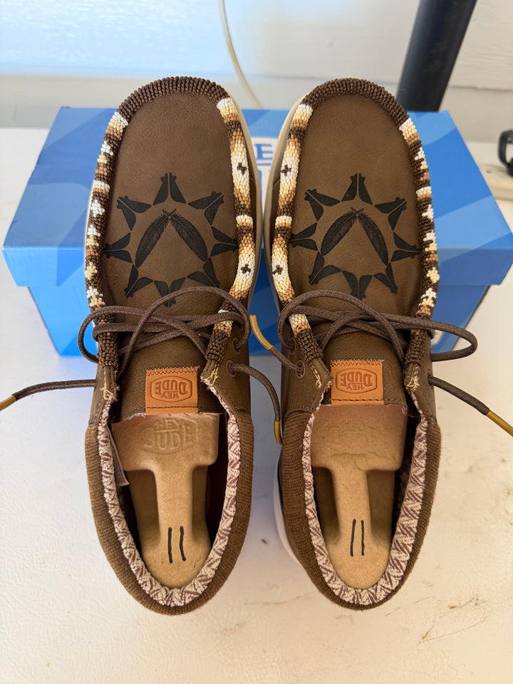 Men’s Hand-Beaded Hey Dude Laser Series Paul Brown Teepee Slip-On Shoes, Size 11