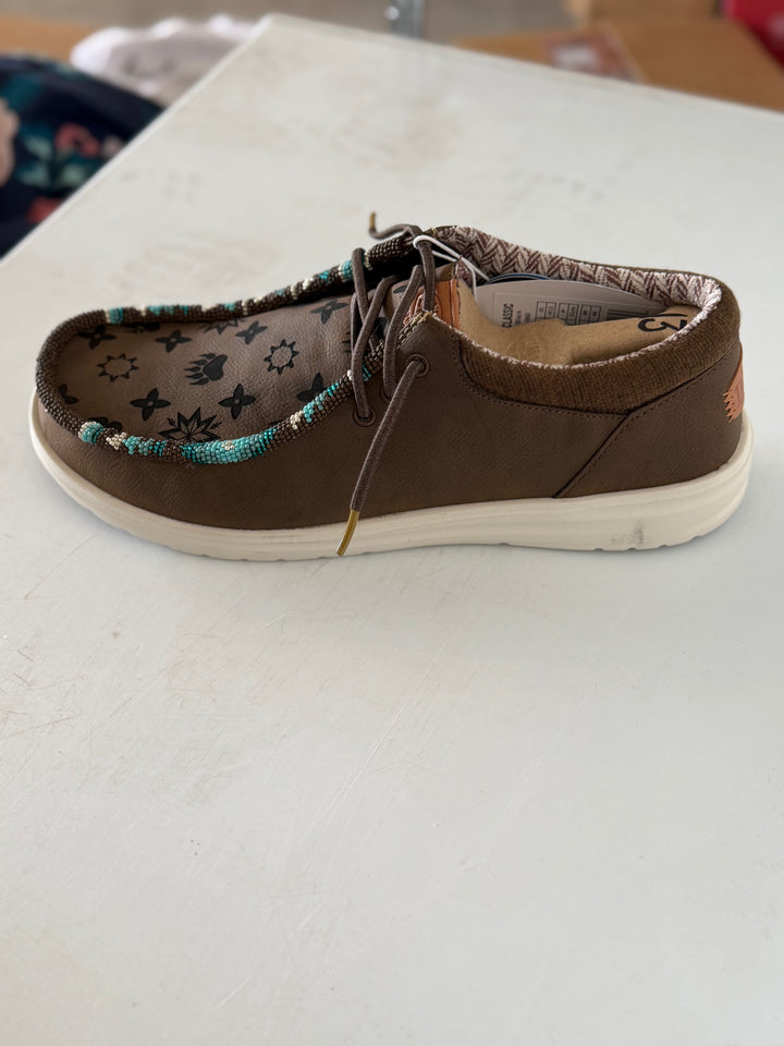 Men’s Hand-Beaded Hey Dude Laser Series Paul Brown Native Louie Slip-On Shoes, Size 13