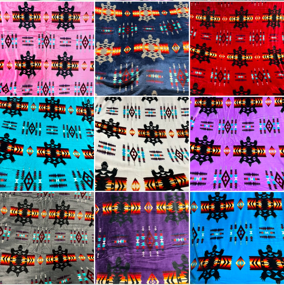 Turtle Native-Inspired Double-Ply Satin-Touch Blanket