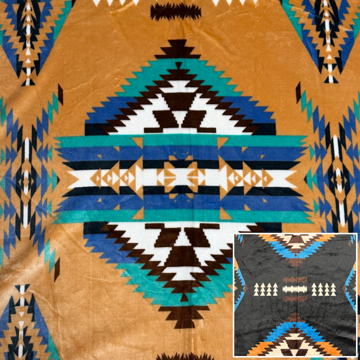 New Horizon Reversible Native-Inspired Satin-Touch Blanket