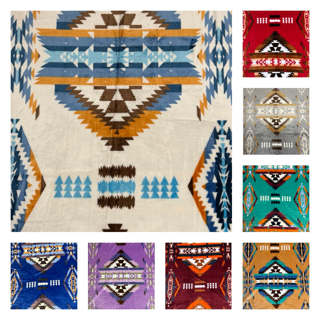 New Horizon Reversible Native-Inspired Satin-Touch Blanket