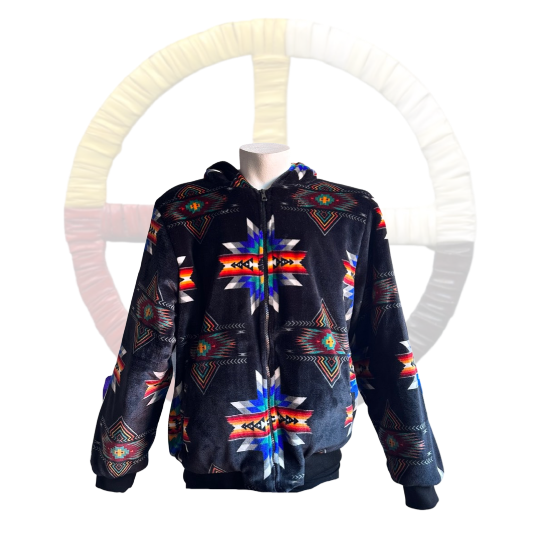 Adult Small Star Satin-Touch Fleece-Lined Jacket