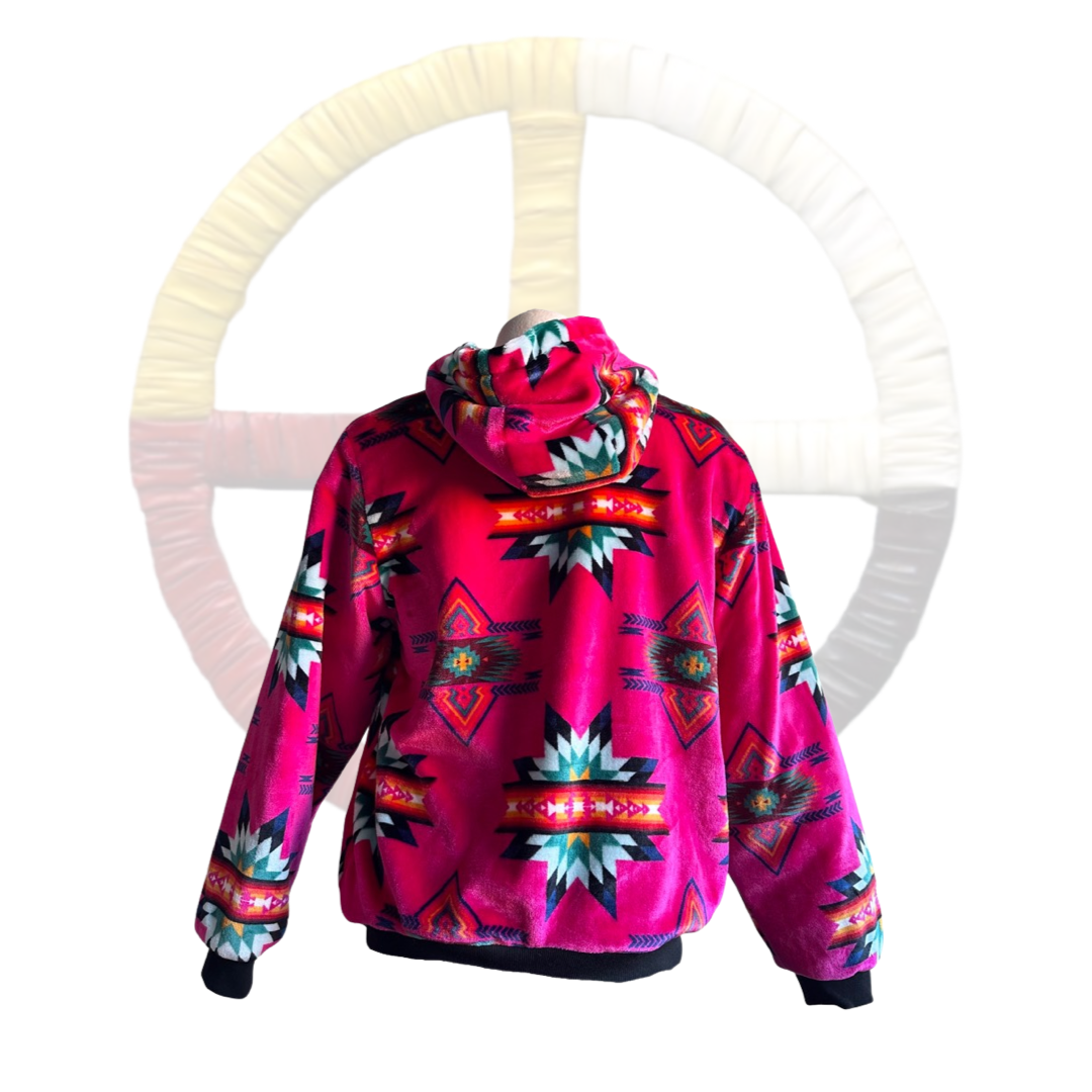 Youth Small Star Satin-Touch Fleece-Lined Jacket