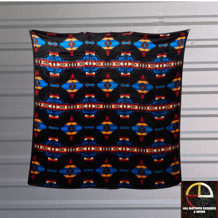 Traditional Reversible Native-Inspired Satin-Touch Blanket
