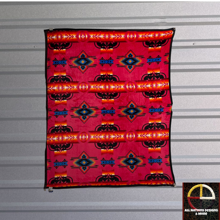 Traditional Reversible Native-Inspired Satin-Touch Blanket