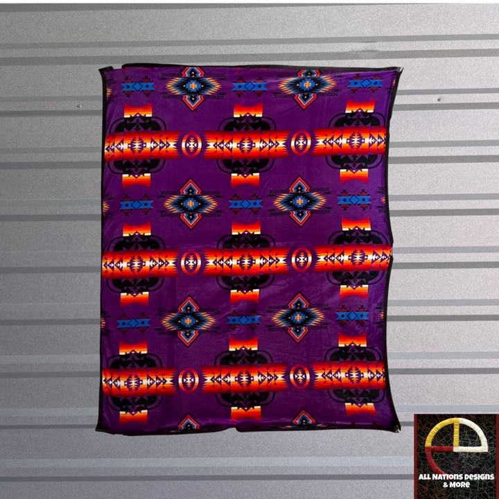 Traditional Reversible Native-Inspired Satin-Touch Blanket