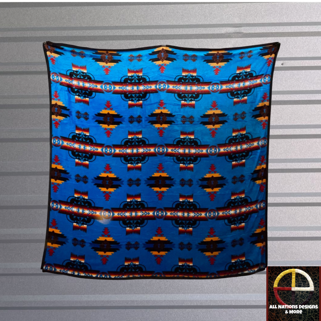 Traditional Reversible Native-Inspired Satin-Touch Blanket