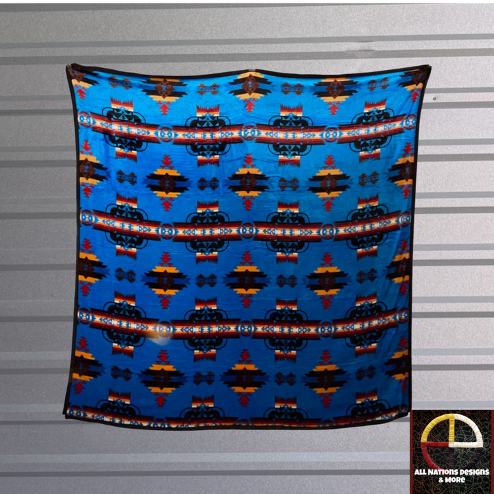 Traditional Reversible Native-Inspired Satin-Touch Blanket