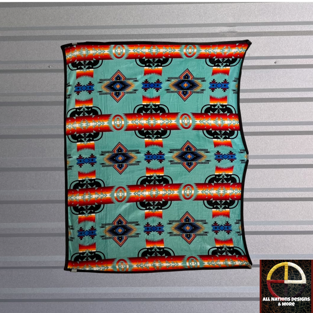 Traditional Reversible Native-Inspired Satin-Touch Blanket