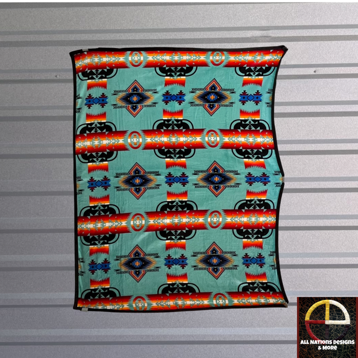 Traditional Reversible Native-Inspired Satin-Touch Blanket