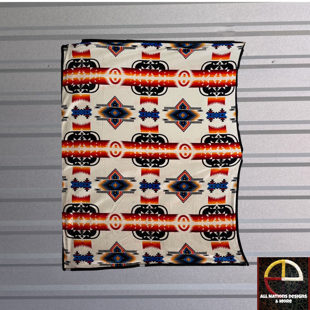 Traditional Reversible Native-Inspired Satin-Touch Blanket