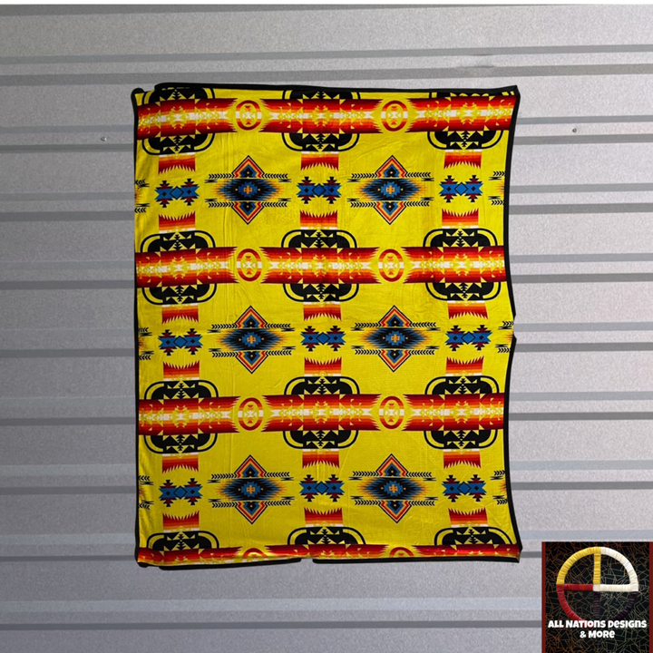 Traditional Reversible Native-Inspired Satin-Touch Blanket