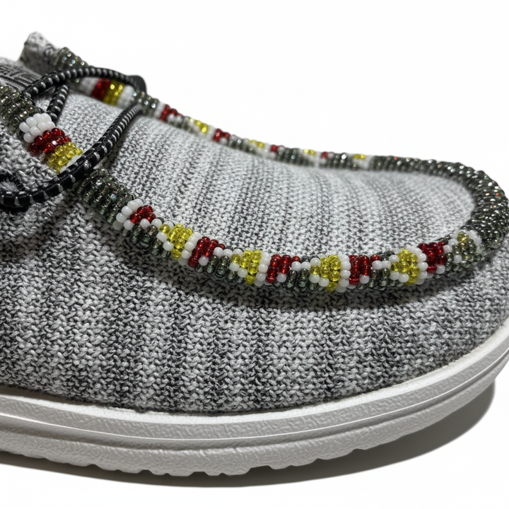 Women’s Hand-Beaded Hey Dude Mesh Yin-Yang Slip-On Shoes, Size 6
