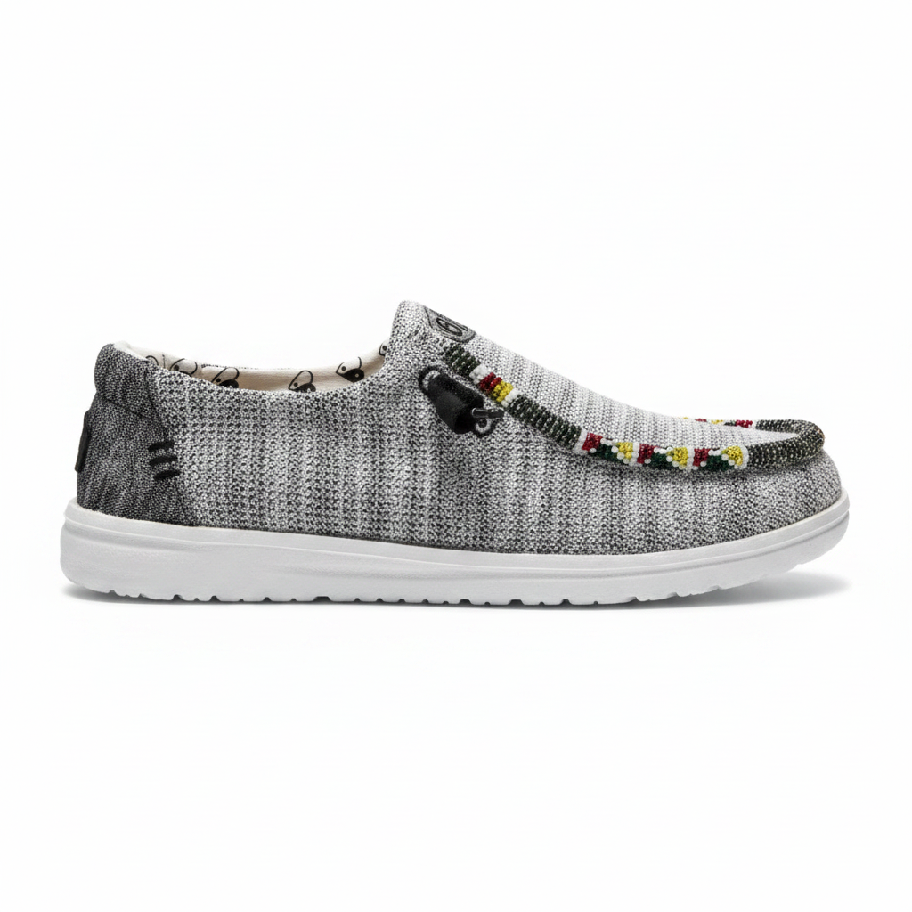 Women’s Hand-Beaded Hey Dude Mesh Yin-Yang Slip-On Shoes, Size 6