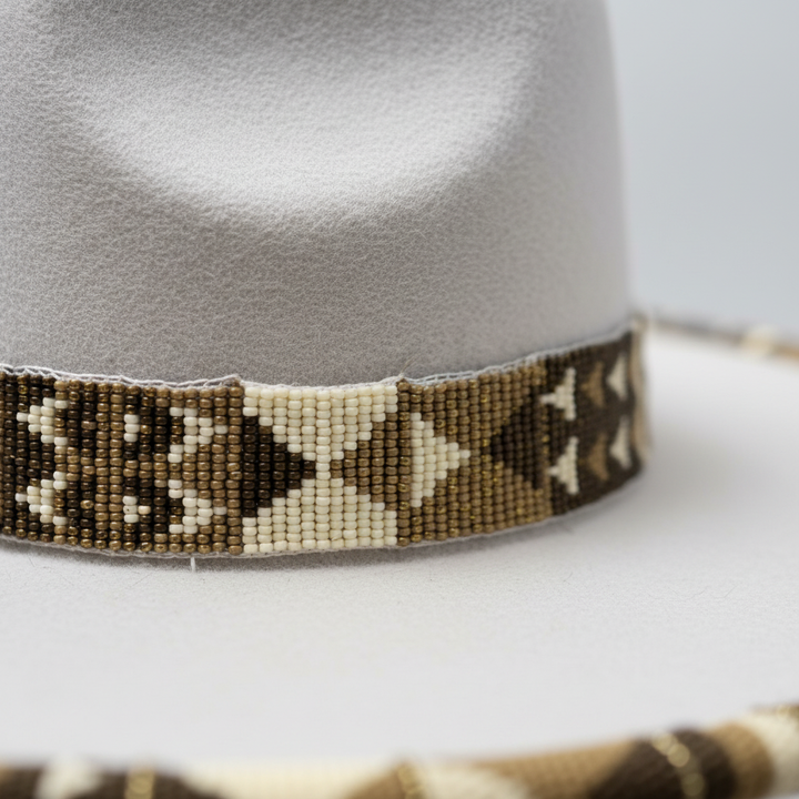 Canyon Drift Hand-Beaded Felt Flat-Brim Hat