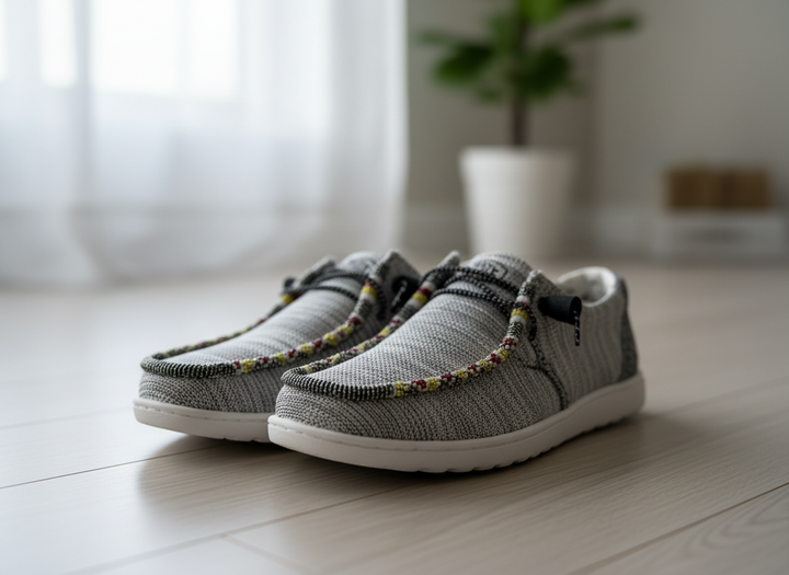 Women’s Hand-Beaded Hey Dude Mesh Yin-Yang Slip-On Shoes, Size 6